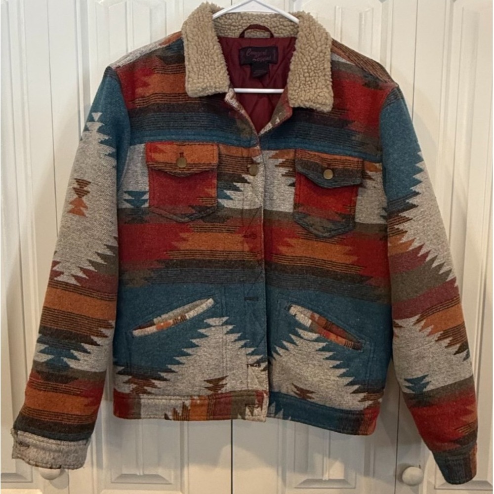 Cowgirl Legend Women's XL Aztec Southwestern Sherpa Jacket Western Boho